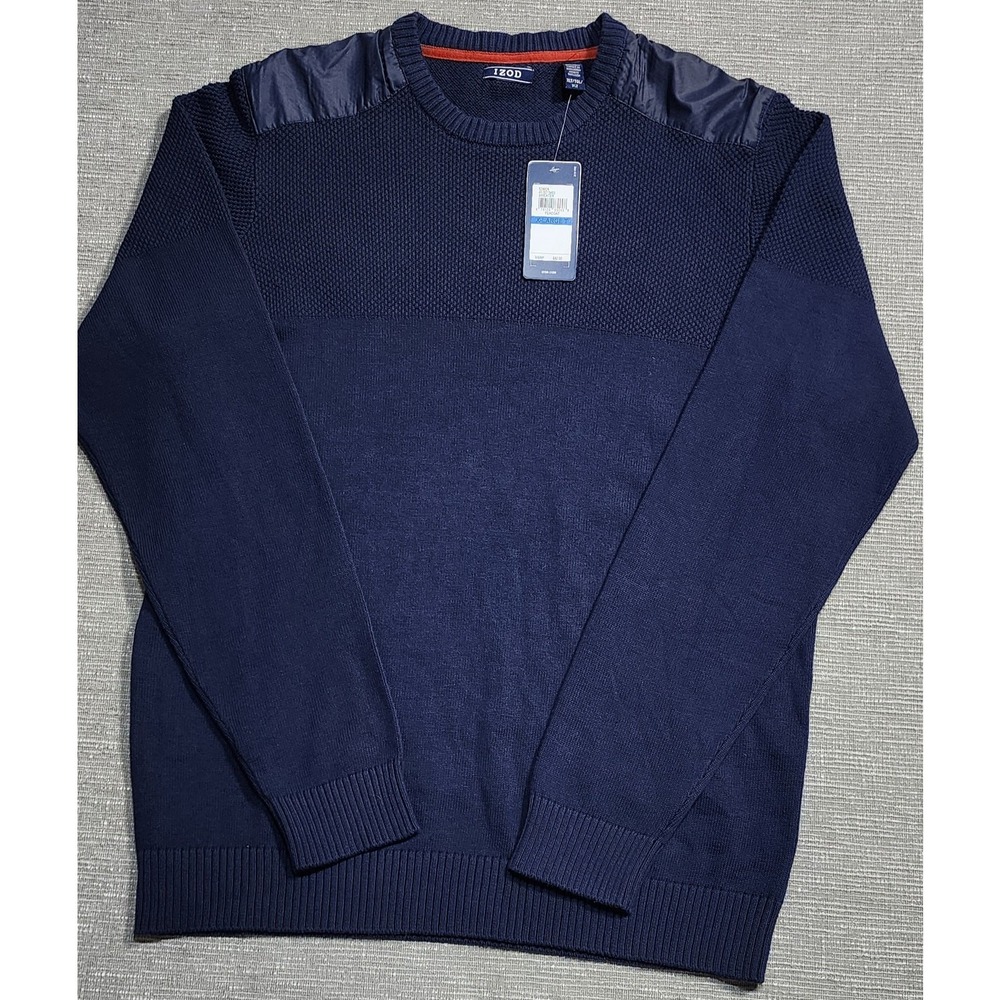 IZOD Navy Crewneck Sweater Knit Long Sleeve XL Tall NWT‎
